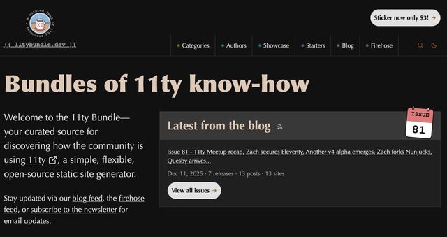 Sneak peek of the new 11ty Bundle design